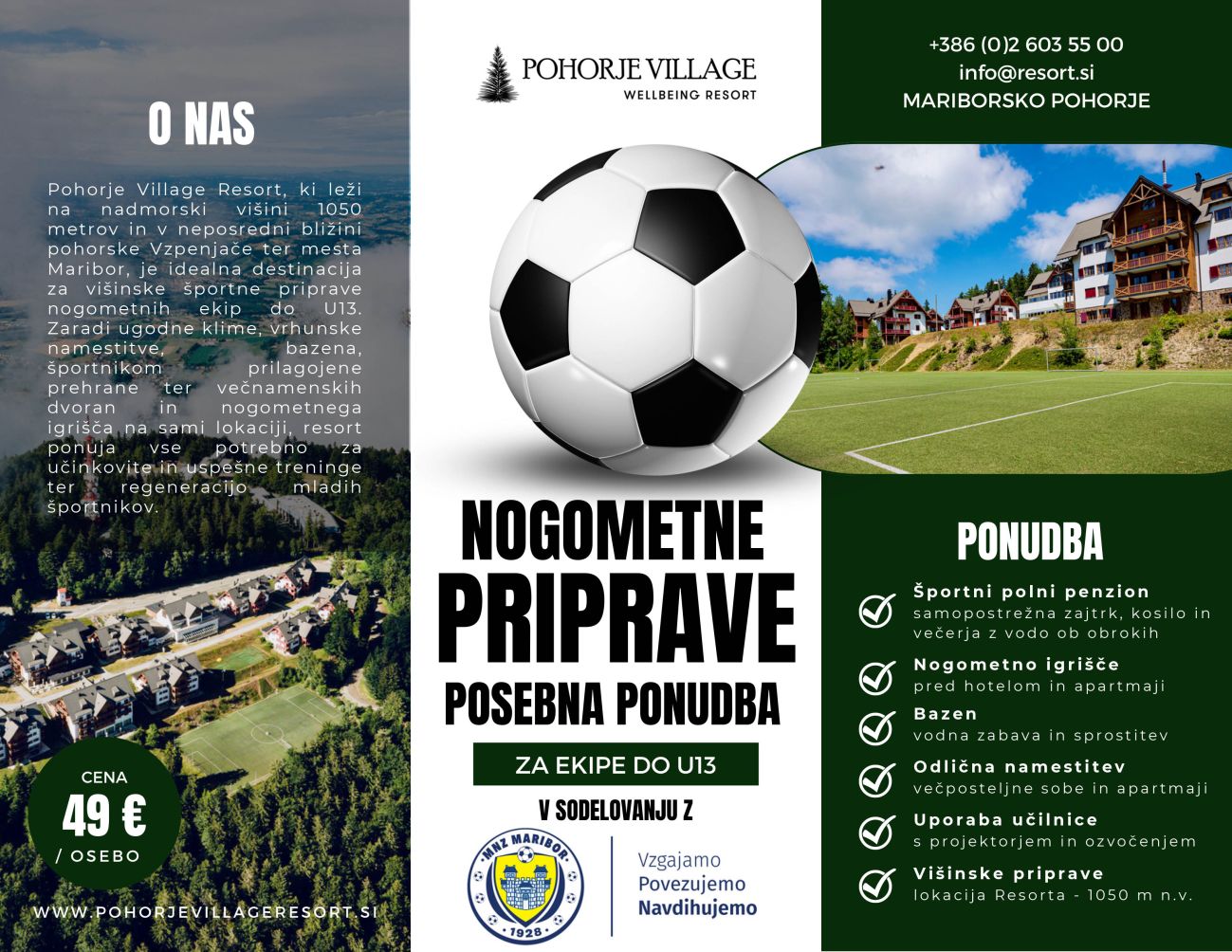 Pohorje Village Wellbeing Resort RAZVOJ ŠPORTNIH TALENTOV V OBJEMU POHORJA Portna Broura Mnz Pohorje Village Wellbeing Resort Copy