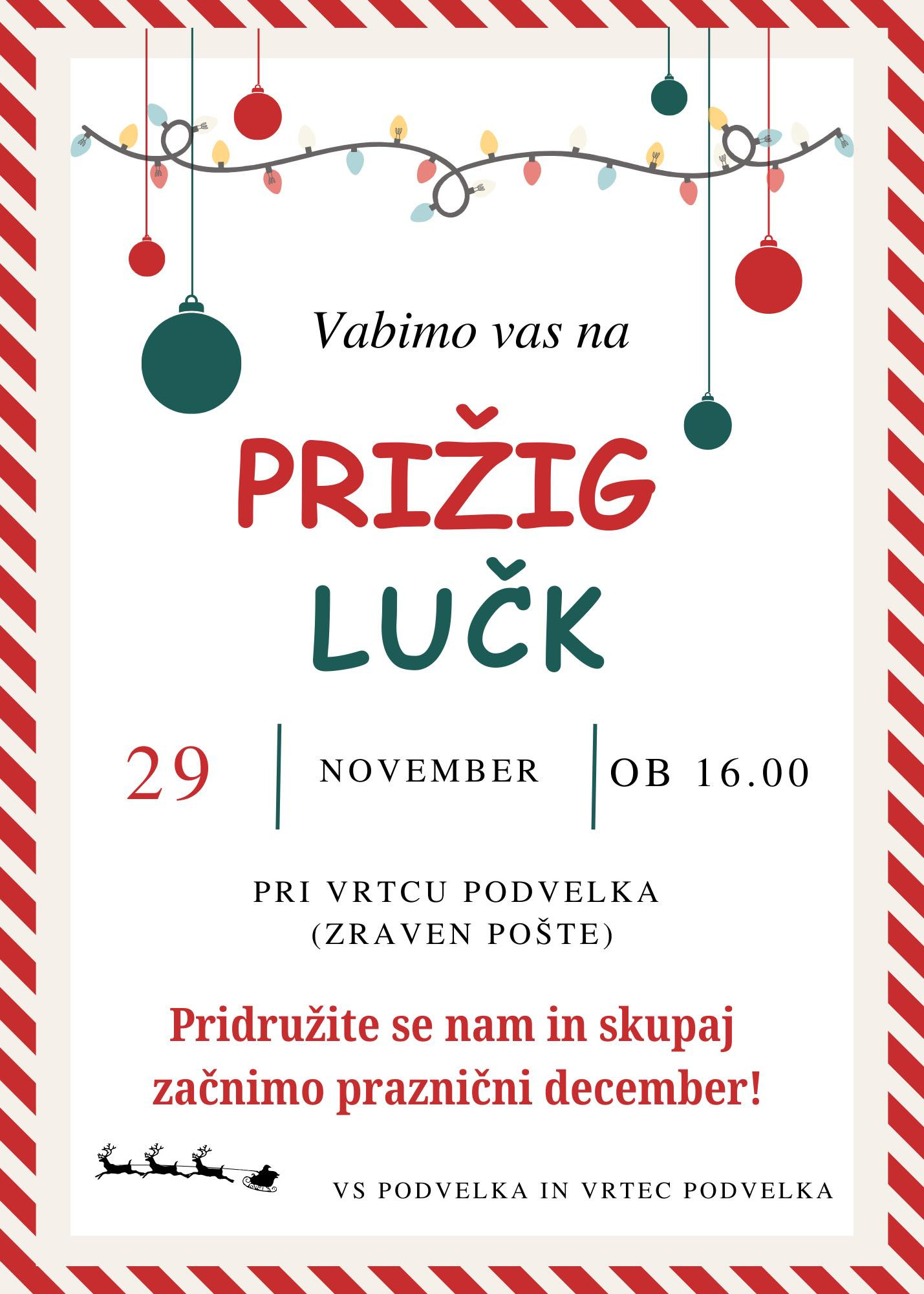 Prižig prazničnih lučk v Podvelki