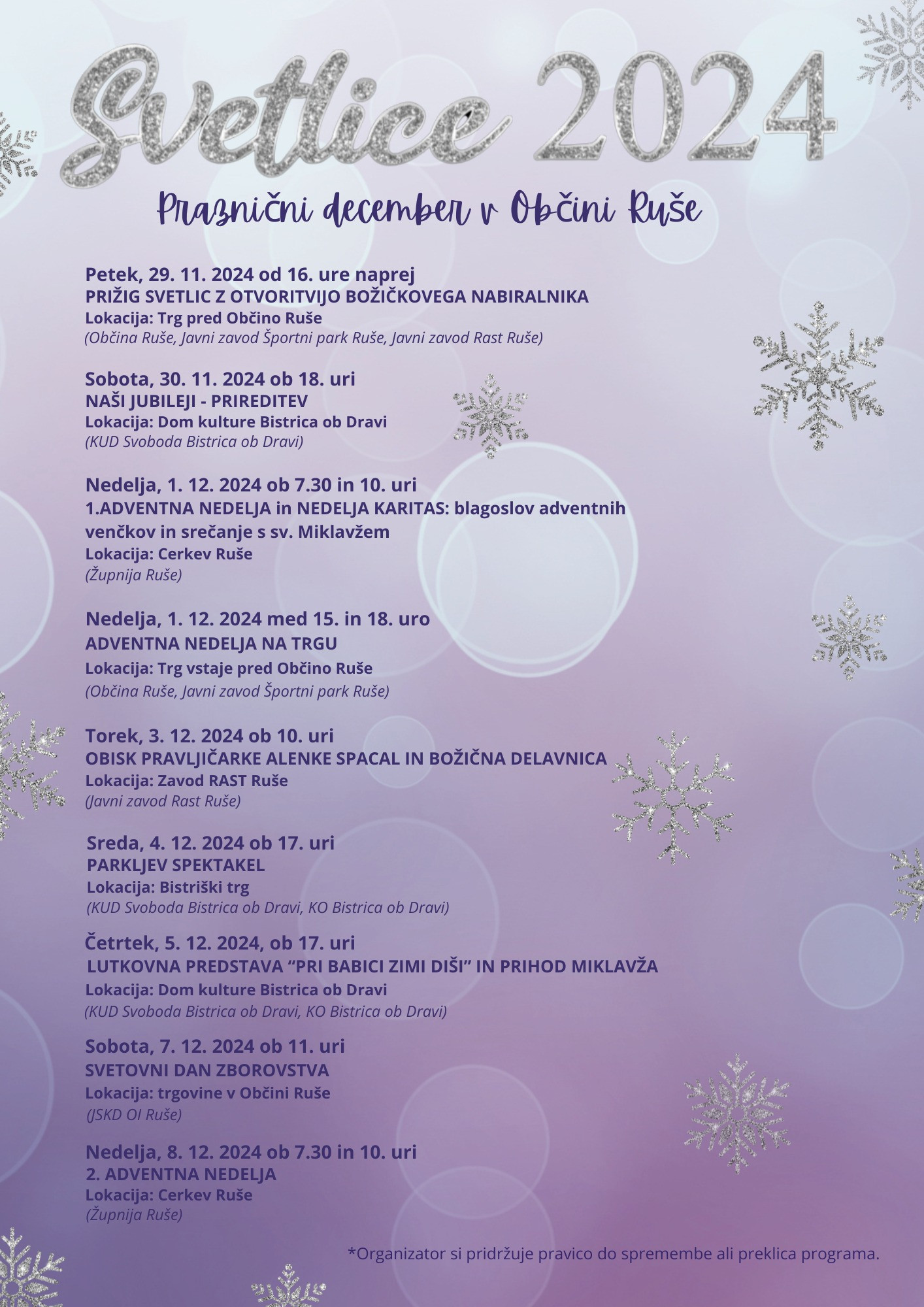 Praznični december v Občini Ruše