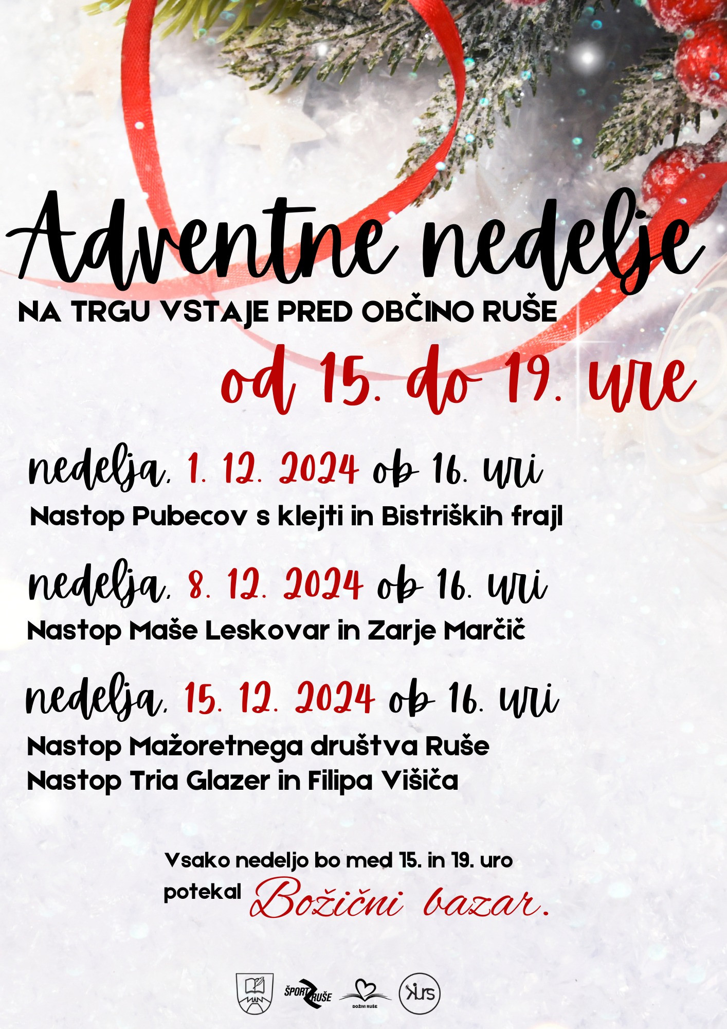 Adventne nedelje na Trgu vstaje pred Občino Ruše!